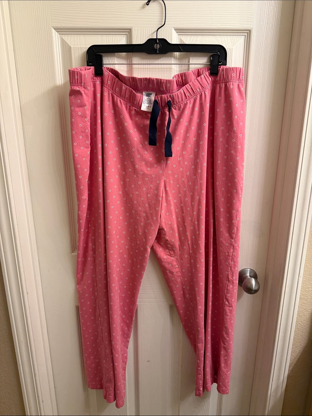 Lands' End Pink Dot-Print Pajama Pants